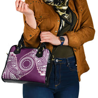 Cook Islands Gospel Day Shoulder Handbag Maroon Tribal Curves