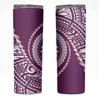 Cook Islands Gospel Day Skinny Tumbler Maroon Tribal Curves