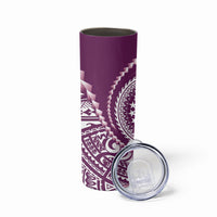 Cook Islands Gospel Day Skinny Tumbler Maroon Tribal Curves