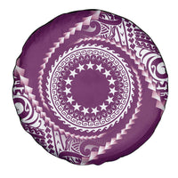 Cook Islands Gospel Day Spare Tire Cover Maroon Tribal Curves