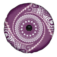 Cook Islands Gospel Day Spare Tire Cover Maroon Tribal Curves