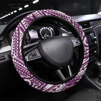 Cook Islands Gospel Day Steering Wheel Cover Maroon Tribal Curves