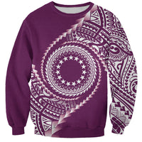 Cook Islands Gospel Day Sweatshirt Maroon Tribal Curves