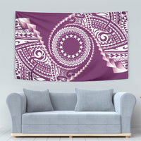Cook Islands Gospel Day Tapestry Maroon Tribal Curves