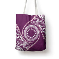 Cook Islands Gospel Day Tote Bag Maroon Tribal Curves