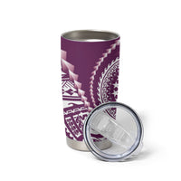 Cook Islands Gospel Day Tumbler Cup Maroon Tribal Curves