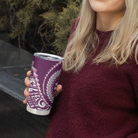 Cook Islands Gospel Day Tumbler Cup Maroon Tribal Curves