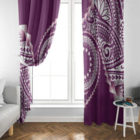 Cook Islands Gospel Day Window Curtain Maroon Tribal Curves