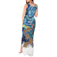 New Zealand Christmas Tank Maxi Dress Kiwis Santa Sleigh Starry Night Style LT05 - Polynesian Pride