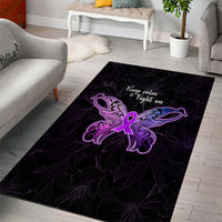 Pancreatic Cancer Awareness Area Rug Keep Calm And Fight On Polynesian Pattern LT05 - Polynesian Pride