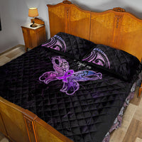 Pancreatic Cancer Awareness Quilt Bed Set Keep Calm And Fight On Polynesian Pattern LT05 - Polynesian Pride