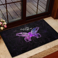 Pancreatic Cancer Awareness Rubber Doormat Keep Calm And Fight On Polynesian Pattern LT05 - Polynesian Pride