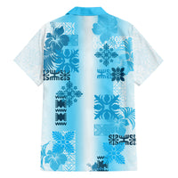 Hawaiian Quilt Family Matching Long Sleeve Bodycon Dress and Hawaiian Shirt Vintage Pattern Blue LT05 - Polynesian Pride