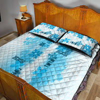 Hawaiian Quilt Quilt Bed Set Vintage Pattern Blue LT05 - Polynesian Pride