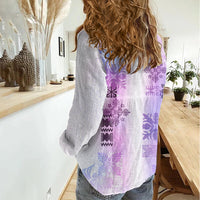 Hawaiian Quilt Women Casual Shirt Vintage Pattern Galaxy LT05 - Polynesian Pride