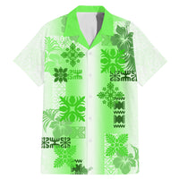 Hawaiian Quilt Family Matching Mermaid Dress and Hawaiian Shirt Vintage Pattern Green LT05 Dad's Shirt - Short Sleeve Green - Polynesian Pride