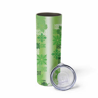 Hawaiian Quilt Skinny Tumbler Vintage Pattern Green