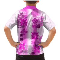 Hawaiian Quilt Family Matching Mermaid Dress and Hawaiian Shirt Vintage Pattern Pink LT05 - Polynesian Pride