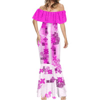 Hawaiian Quilt Mermaid Dress - Vintage Pattern Pink LT05 - Polynesian Pride