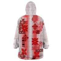 Hawaiian Quilt Wearable Blanket Hoodie Vintage Pattern Red LT05 - Polynesian Pride