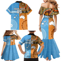 Custom Fiji Tapa And Australia Aboriginal Together Family Matching Mermaid Dress and Hawaiian Shirt LT05 - Polynesian Pride