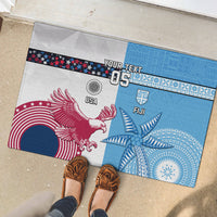 Custom Fiji And USA Palm Tree With Eagle Rubber Doormat LT05 - Polynesian Pride