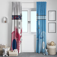 Custom Fiji And USA Palm Tree With Eagle Window Curtain LT05 - Polynesian Pride