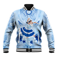 Cook Islands Women's Day Baseball Jacket With Polynesian Pattern LT05 Unisex Blue - Polynesian Pride