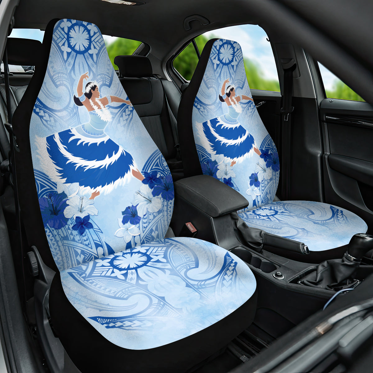 Cook Islands Women's Day Car Seat Cover With Polynesian Pattern