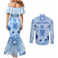 Cook Islands Women's Day Couples Matching Mermaid Dress and Long Sleeve Button Shirt With Polynesian Pattern LT05 - Polynesian Pride