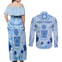 Cook Islands Women's Day Couples Matching Off Shoulder Maxi Dress and Long Sleeve Button Shirt With Polynesian Pattern LT05 - Polynesian Pride
