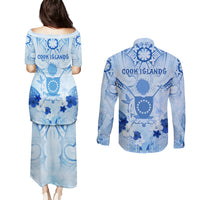 Cook Islands Women's Day Couples Matching Puletasi and Long Sleeve Button Shirt With Polynesian Pattern LT05 - Polynesian Pride