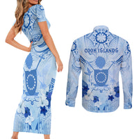 Cook Islands Women's Day Couples Matching Short Sleeve Bodycon Dress and Long Sleeve Button Shirt With Polynesian Pattern LT05 - Polynesian Pride