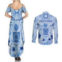 Cook Islands Women's Day Couples Matching Summer Maxi Dress and Long Sleeve Button Shirt With Polynesian Pattern LT05 - Polynesian Pride