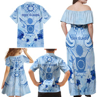 Cook Islands Women's Day Family Matching Off Shoulder Maxi Dress and Hawaiian Shirt With Polynesian Pattern LT05 - Polynesian Pride