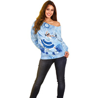Cook Islands Women's Day Off Shoulder Sweater With Polynesian Pattern LT05 - Polynesian Pride