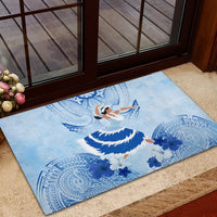 Cook Islands Women's Day Rubber Doormat With Polynesian Pattern