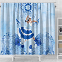 Cook Islands Women's Day Shower Curtain With Polynesian Pattern