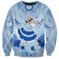Cook Islands Women's Day Sweatshirt With Polynesian Pattern LT05 Unisex Blue - Polynesian Pride