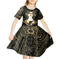 Niue Women's Day Kid Short Sleeve Dress With Polynesian Pattern LT05 - Polynesian Pride