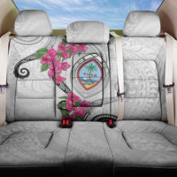Guam Chamorro Back Car Seat Cover Curves Polynesian Tattoo Mix Bougainvillea