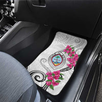 Guam Chamorro Car Mats Curves Polynesian Tattoo Mix Bougainvillea