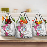 Guam Chamorro Grocery Bag Curves Polynesian Tattoo Mix Bougainvillea