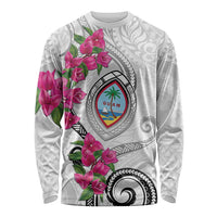 Guam Chamorro Long Sleeve Shirt Curves Polynesian Tattoo Mix Bougainvillea