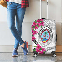 Guam Chamorro Luggage Cover Curves Polynesian Tattoo Mix Bougainvillea LT05 - Polynesian Pride