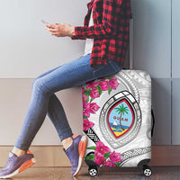 Guam Chamorro Luggage Cover Curves Polynesian Tattoo Mix Bougainvillea LT05 - Polynesian Pride