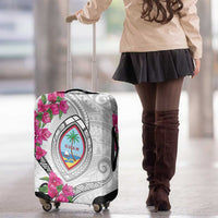 Guam Chamorro Luggage Cover Curves Polynesian Tattoo Mix Bougainvillea LT05 - Polynesian Pride