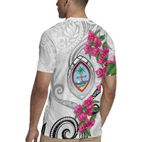 Guam Chamorro Rugby Jersey Curves Polynesian Tattoo Mix Bougainvillea LT05 - Polynesian Pride