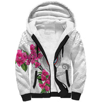 Guam Chamorro Sherpa Hoodie Curves Polynesian Tattoo Mix Bougainvillea