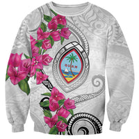 Guam Chamorro Sweatshirt Curves Polynesian Tattoo Mix Bougainvillea